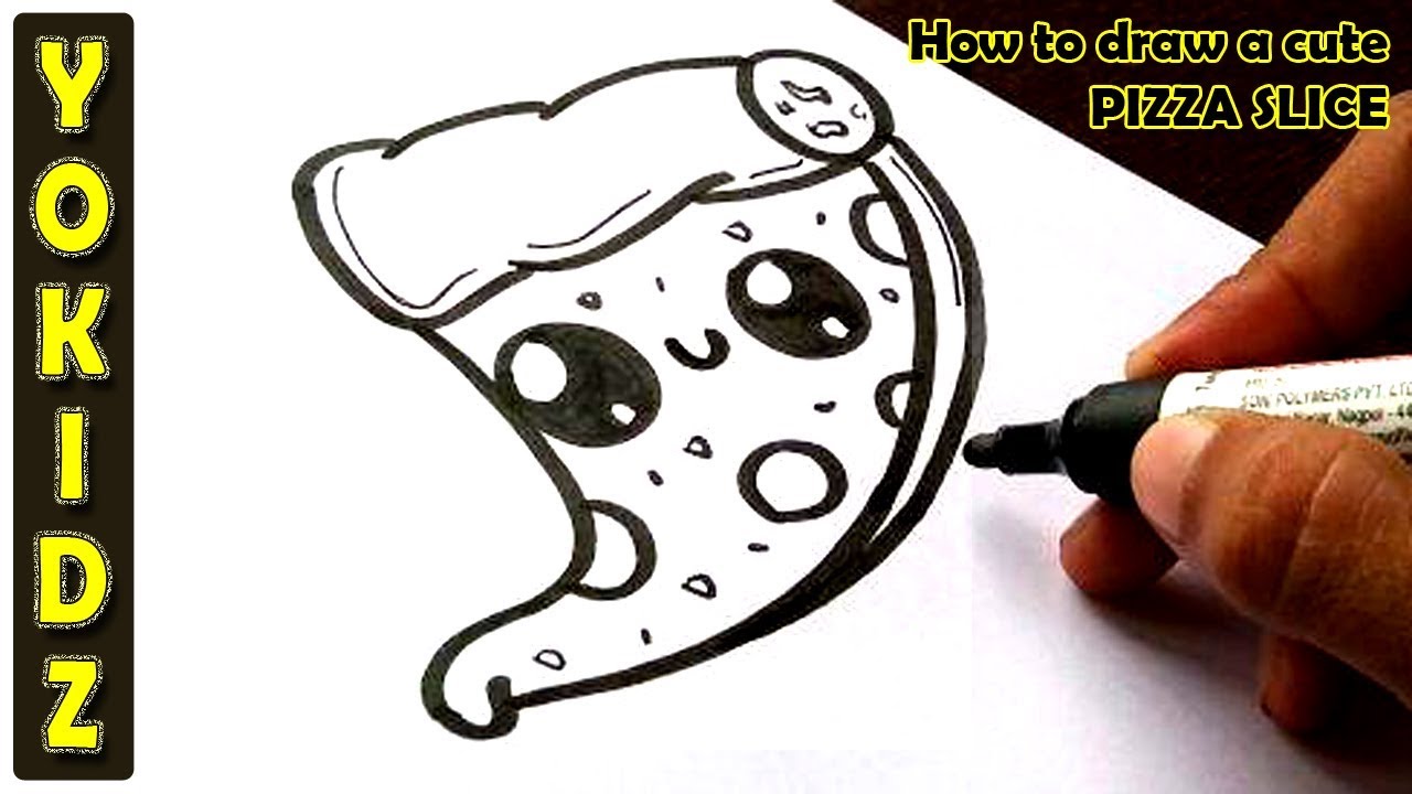 How To Draw A Cute Pizza Slice