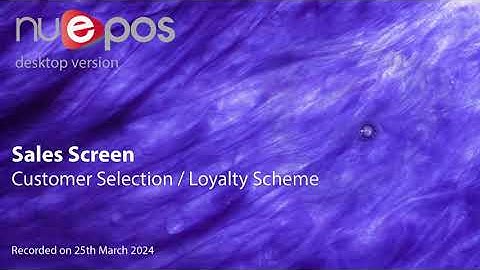 NuEPOS - Sales Screen - Customer Selection / Loyalty Scheme