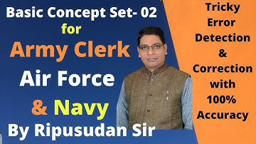 Tricky Error Detection & Correction Basic Set 02 | Army Clerk | Air Force | Navy | By Ripusudan Sir