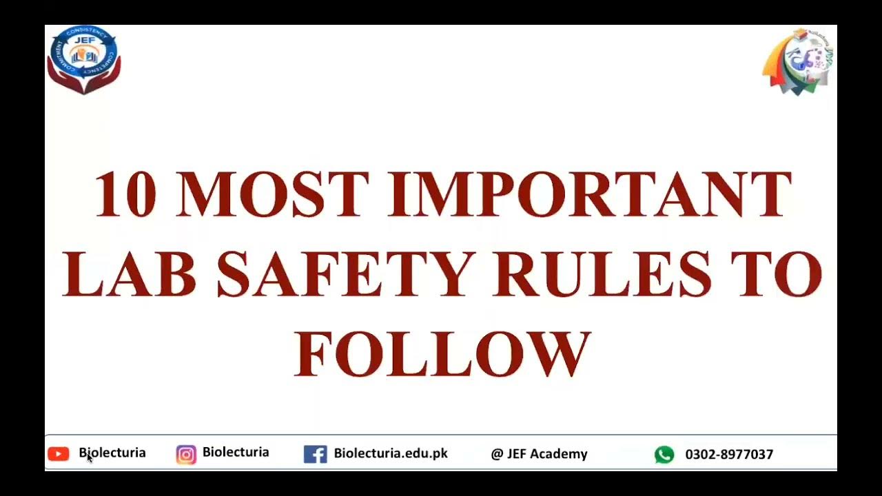 Lab & Biosafety Top 10 most common safety rules in LabMSPhDBS Research students YouTube