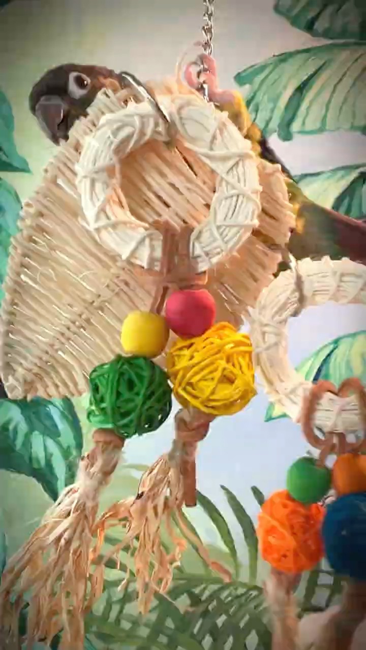 thumbnail image 2 of Parakeet Toys,Paradise Series Aurora's Amulet Handmade Bird Toy Parrot... 2 of 14