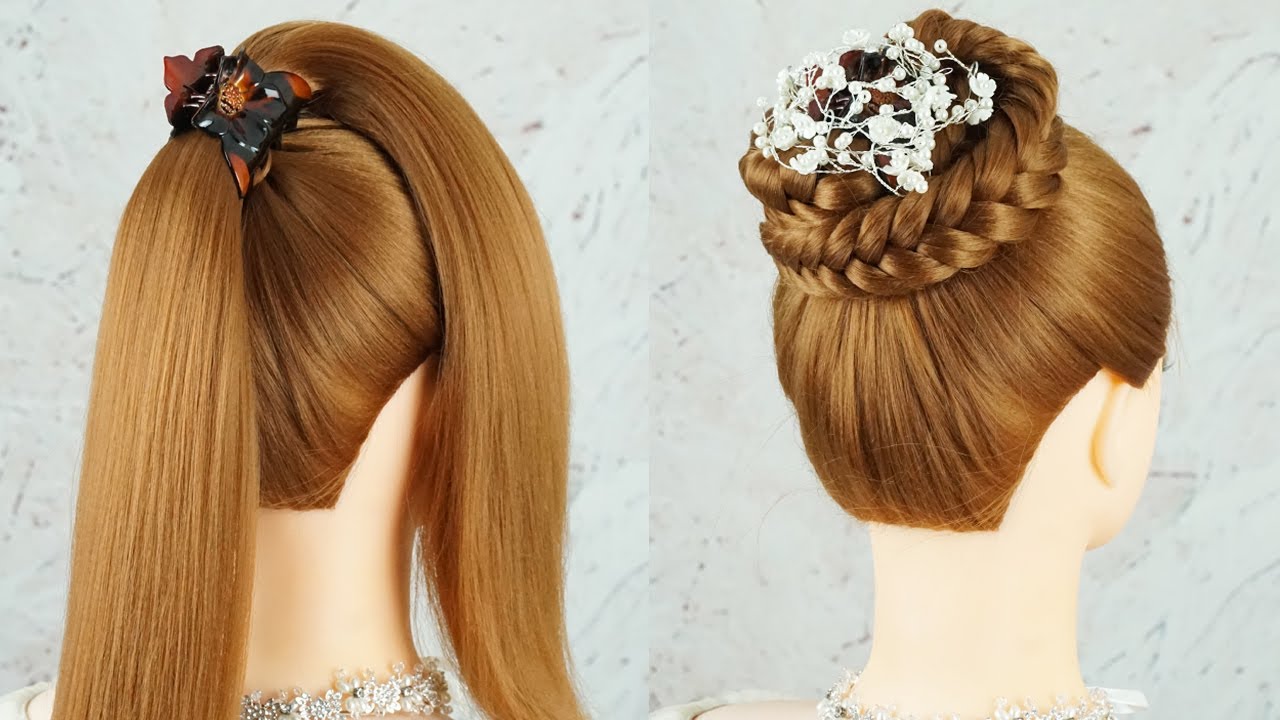 Latest Juda Hairstyle With Using Clutcher - Hair Clutcher Bun ...