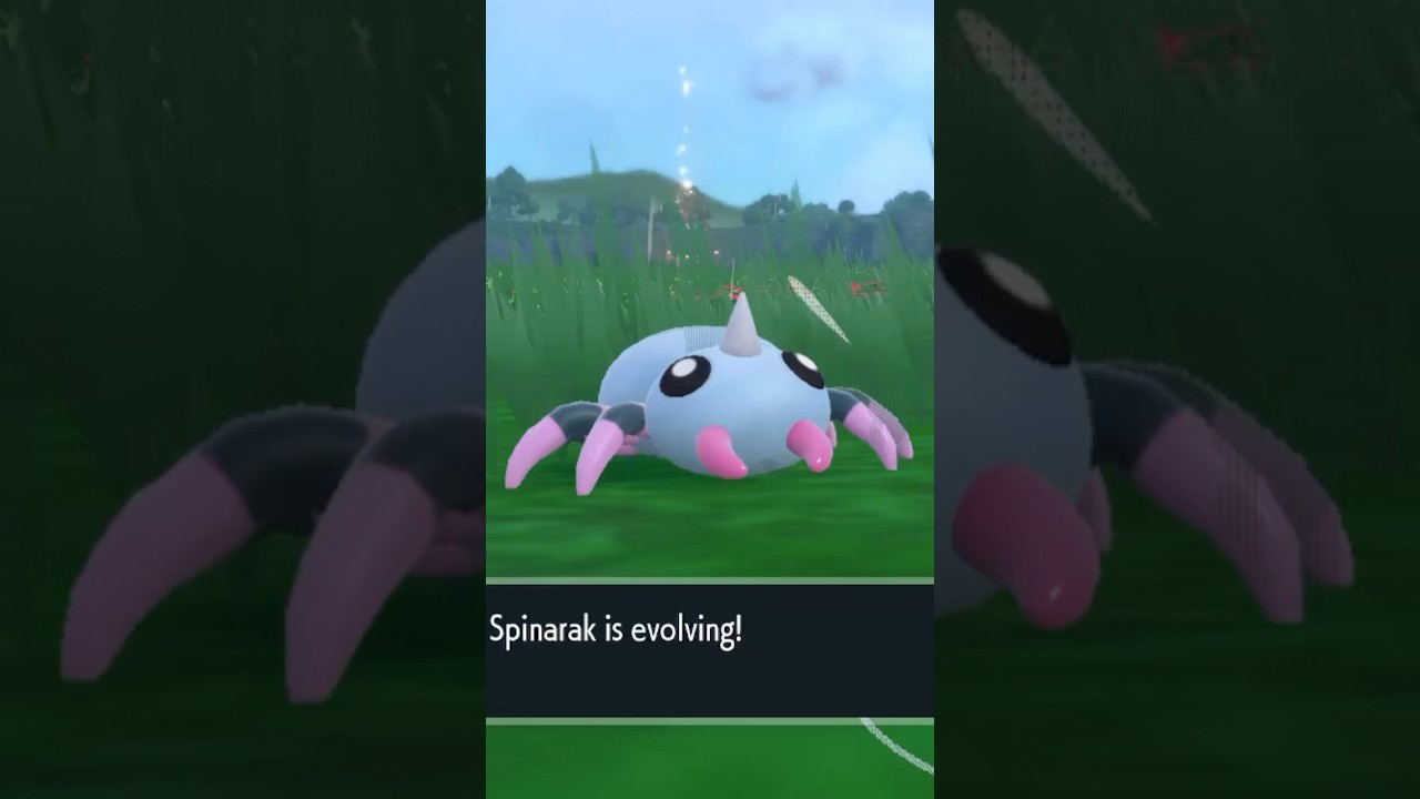 Pokémon Scarlet: Shiny Spinarak Evolves into Shiny Ariados 