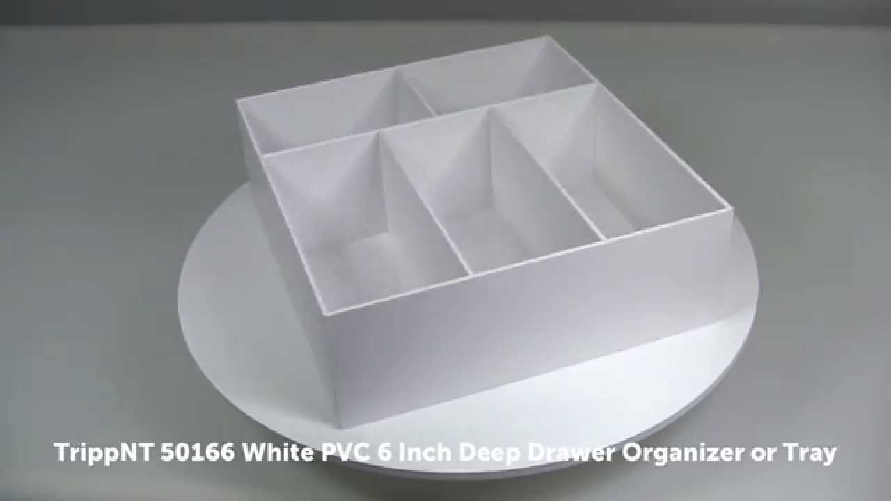 TrippNT 50166 White PVC 6 Inch Deep Drawer Organizer or Tray - YouTube