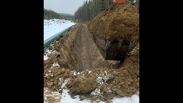 Digging Pipeline Ditch with a V-Bucket