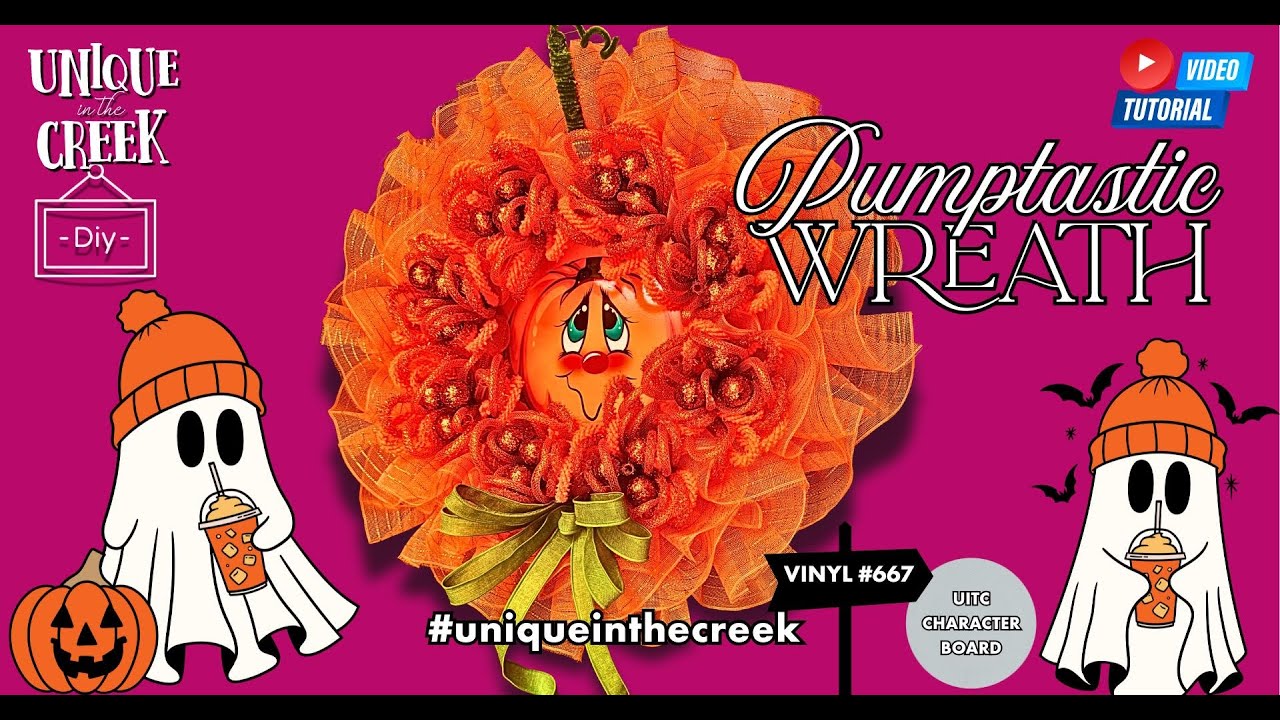 LEARN HOW TO MAKE A WHIMSICAL PUMPKIN FACE WREATH #WREATH #DIY