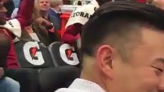 fan talking trash to lebron james lebron responds