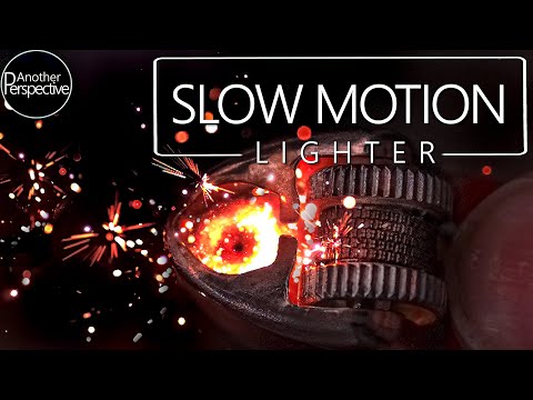 Hypnotiserende aansteker in extreme slow motion