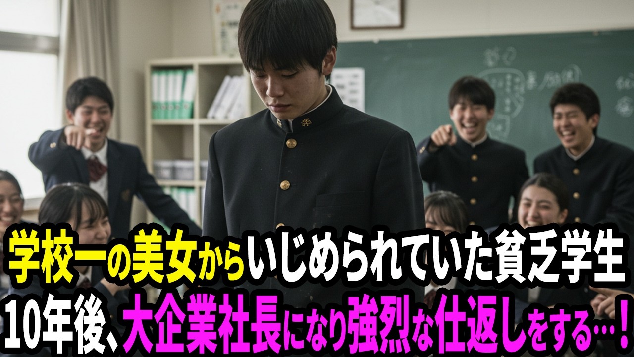 クラスからいじめられる貧乏学生。10年後、超一流企業の社長になり元いじめっ子に強烈な仕返しをする…！