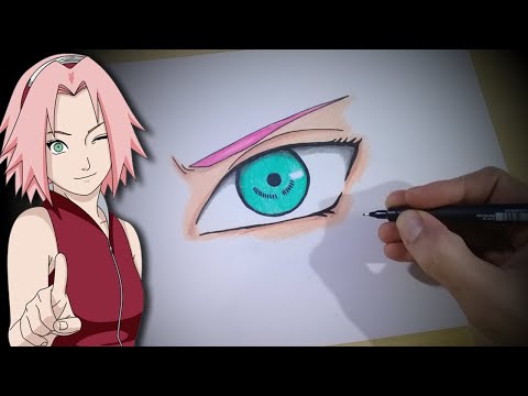 Carlos Arts - ❤️ Como Desenhar Olho Sakura - Naruto Shippuden - How to Draw  Eye Sakura 🎨 . ⏩    ⏪ . . 🖥️ r 📺 Carlos Arts 🎥 . ⏩