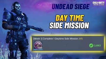 HOW TO COMPLETE DAY TIME SIDE MISSION IN CODM - UNDEAD SIEGE CODM | COD MOBILE UNDEAD SIEGE EXPLAIN