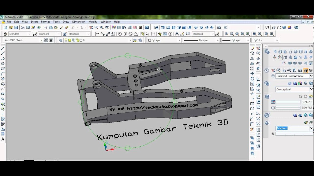 Gambar 3D Auto Cad Swingarm YouTube