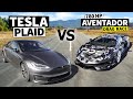 Daily Driven Exotics 780hp Lamborghini Aventador SVJ vs Tesla Model S Plaid // THIS vs PLAID