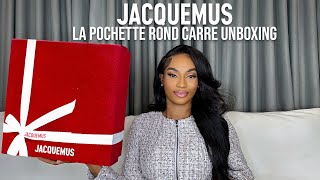 THE HOTTEST BAG !!! JACQUEMUS LA POCHETTE ROND CARRE UNBOXING AND REVIEW | What I got for my BDAY🥳