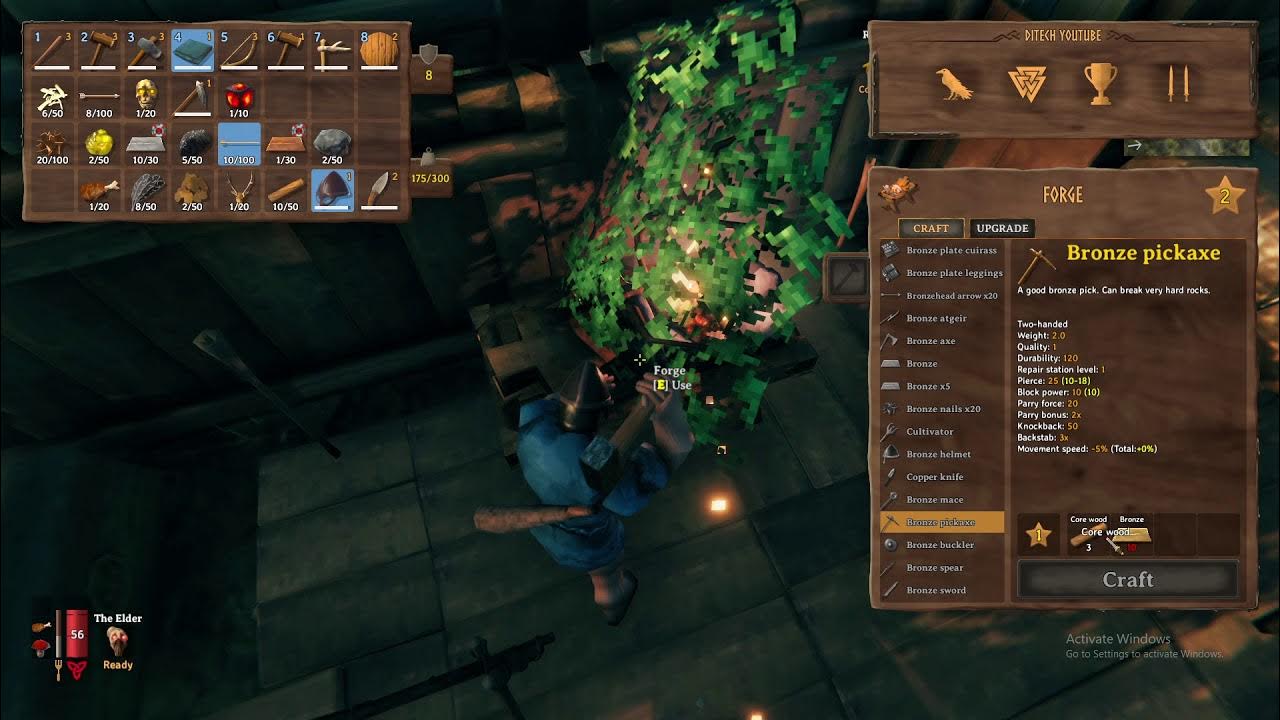 How to make bronze axe in Valheim YouTube
