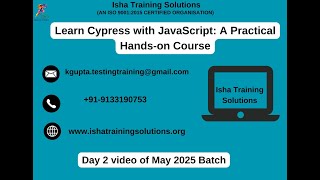Famous Learn Cypress with JavaScript: A Practical Hands-on Course Day 2 Video 7th May 2025 Profile