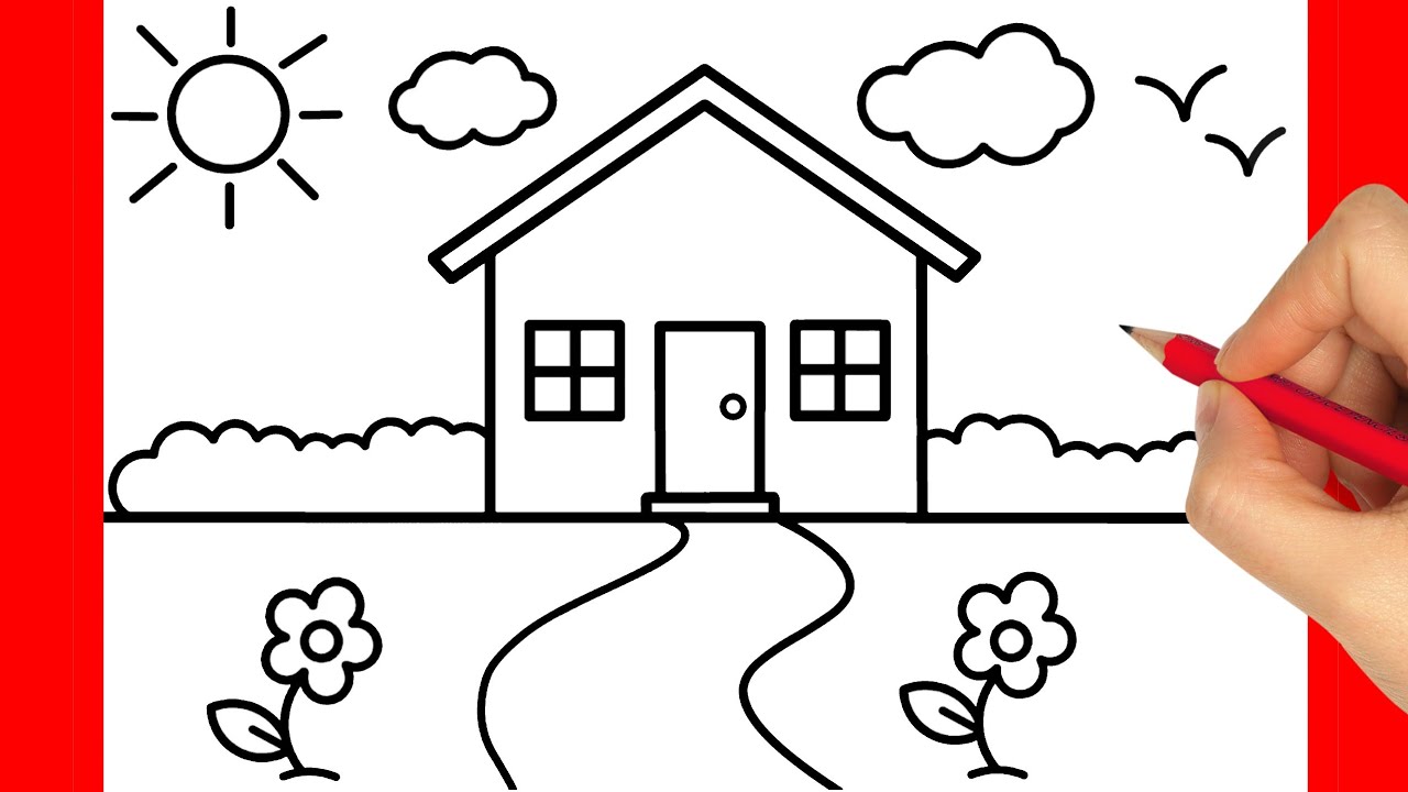 COMO DESENHAR UMA CASA FACIL