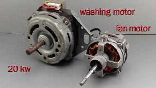How to make 220v free energy with washing machine motor and fan motor