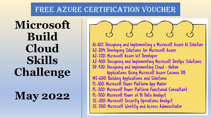 Azure Free Certification - Microsoft Build Cloud Skill Challenge - May 2022 | Register for Challenge