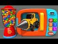 Learn Colors with Yellow Drill Construction Vehicle Toys Assembly Car and Microwave Toy | ZORIP