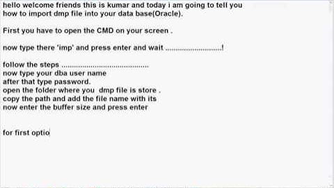 how to import oracle database or dmp file