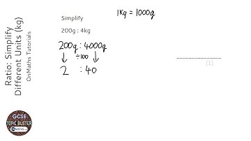 Ratio: Simplify Different Units (kg) (Grade 3) - OnMaths GCSE Maths Revision