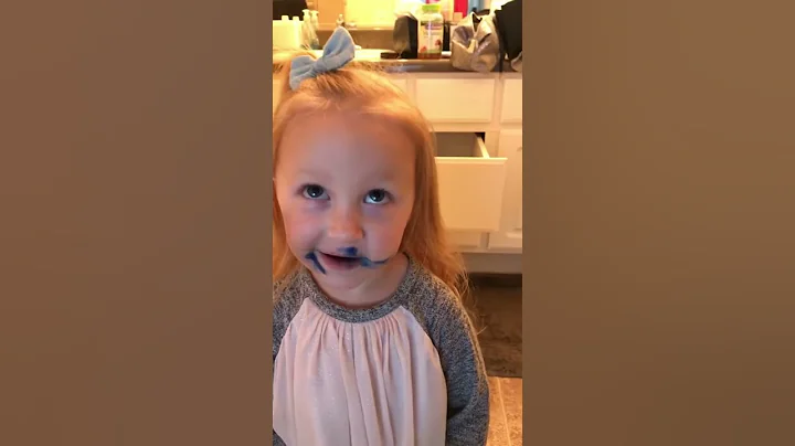3 Year old - Draws mustache on face