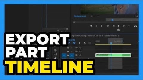 Premiere Pro ： How to Export Part of Timeline Fast Tutorial 2024