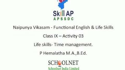Time Management - Module 03 - Functional English& Life Skills - Class IX