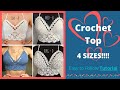 Crochet Top *****FOUR SIZES**** Easy to follow tutorial.