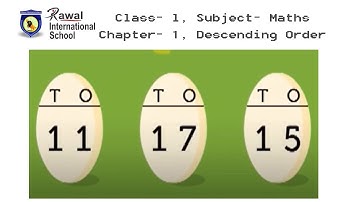 Class- l, Subject- Maths, Chapter- 1, Descending Order, Rawal International School