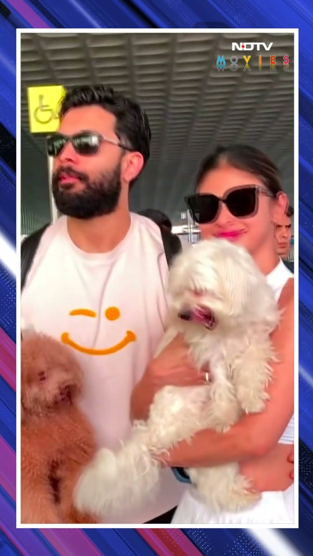 Mouni Roy and Husband Suraj Nambiar Spotted at Mumbai Airport with Their Furry Friends