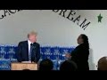 Donald Trump interrupted by pastor during church visit