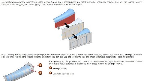 Enlarge command to create a 4–sided surface feature in studio surface in Nx Siemens