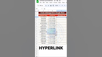 HYPERLINK FUNCTION whatsapp contacts directly in google sheets #shorts