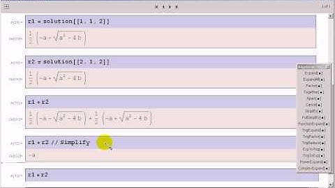 Vietas Formula 02 Quadratic Demonstration