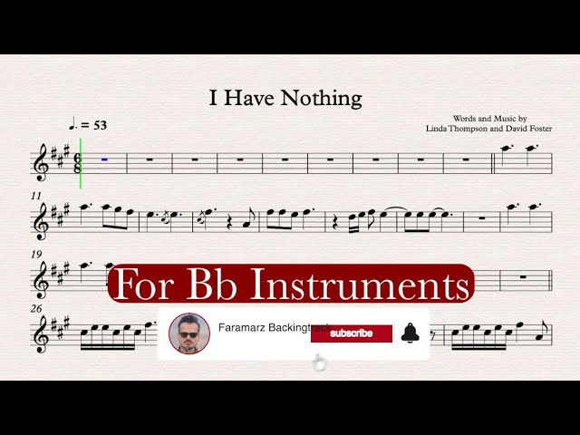 I have Nothing - Play along For Bb instrument class=