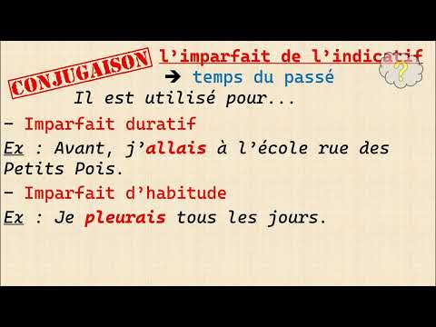Qu'est ce que l'imparfait de l'indicatif
