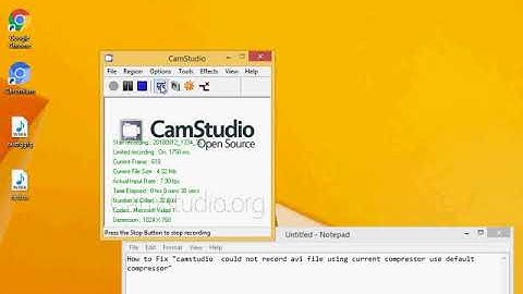 Error: "camstudio could not record avi file using current compressor use default compressor"