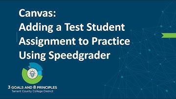 Canvas: Adding a Test Student Assignment to Practice Using Speedgrader