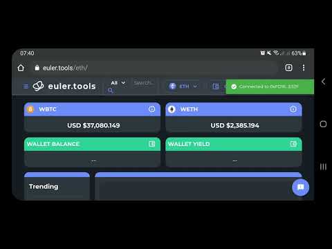 How To Use/ Connect Wallet Euler.tools/ Facility