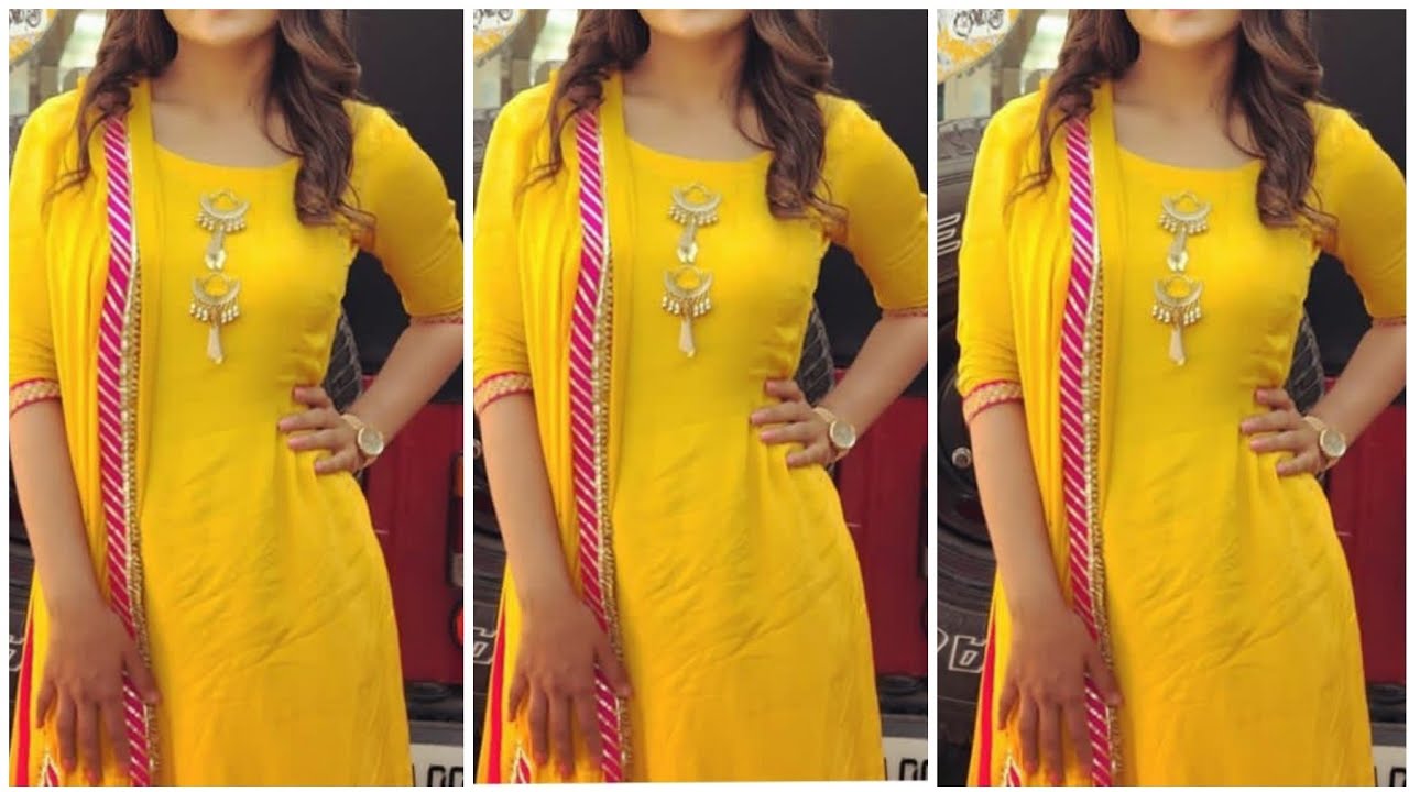 40 Latest Yellow Kurti Designs | Yellow Suit With Contrast Dupatta | Yellow  suit colour combination - YouTube