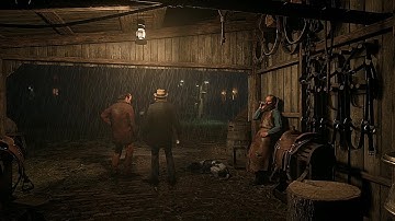 Dark Stormy Night In The Town Of Valentine | RDR2 ASMR