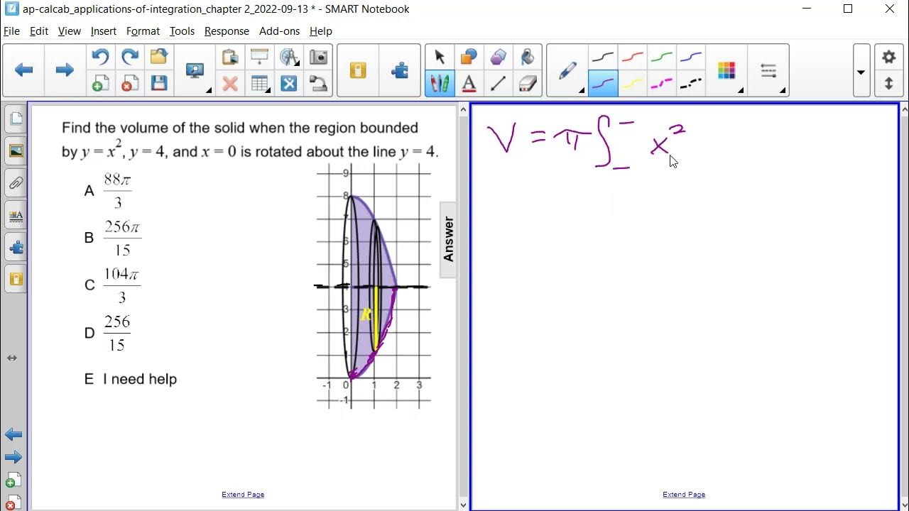 AP Calc AB Volume by Disk Method Q07 YouTube
