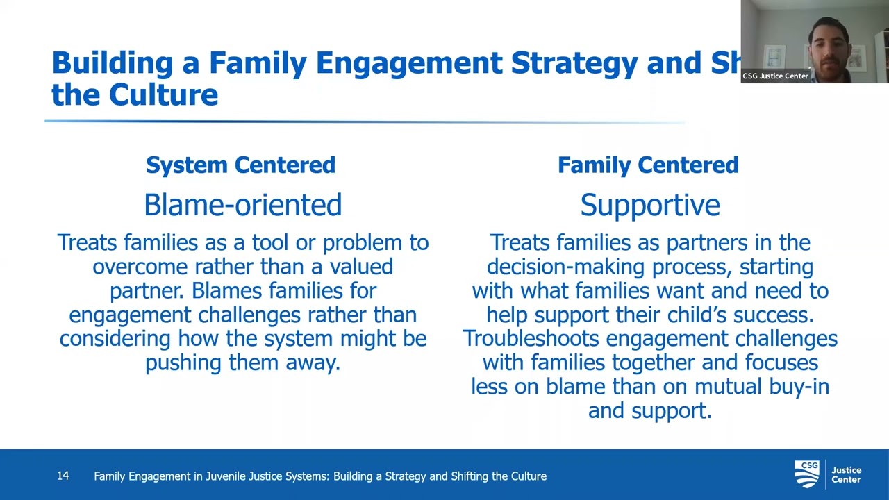 Family Engagement in Juvenile Justice Systems: Building a Strategy and Shifting Culture