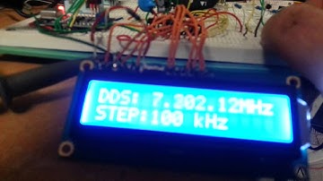 DDS AD9850 + PIC16F883 frequency key up/down + step change simulation test