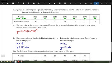 7.3 - Modelling Data Using Exponential Functions