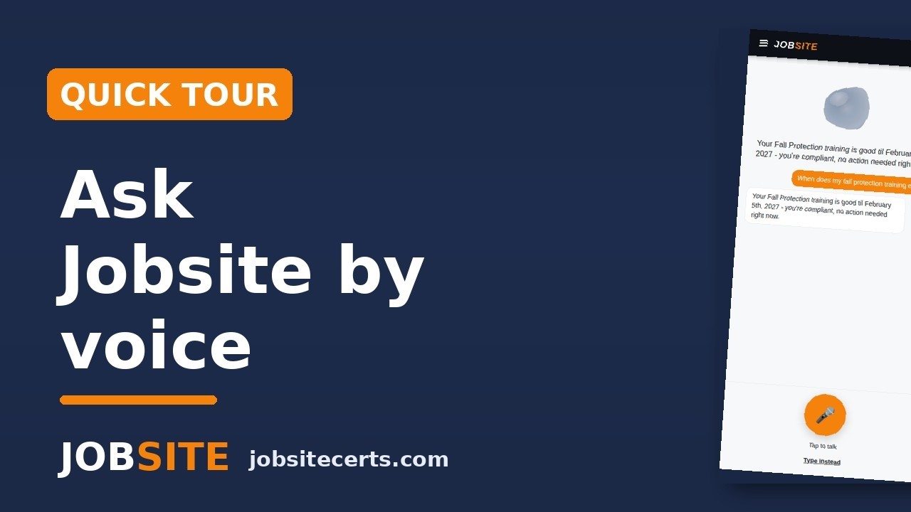 Ask Jobsite: Instant Answers by Voice — Quick Tour