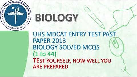 mdcat/uhs entry test solved past paper 2013