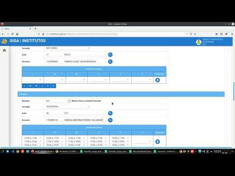 Configuración Asignatura y  Horario en SIGA